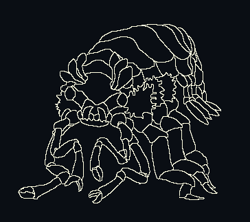 A crude drawing of a Ganymide.